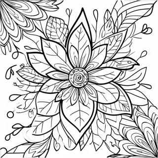 Page A Colorier De Mandala De Feuille Dautomne Coloree 10011-8057