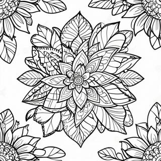 Page A Colorier De Mandala De Feuille Dautomne Coloree 10011-8058