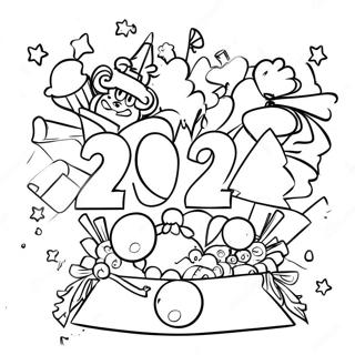 Page A Colorier De La Celebration Du Nouvel An 2024 11360-8892