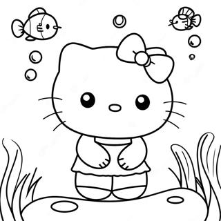 Page A Colorier Scene Sous Marine Mignonne De Hello Kitty 13001-10212