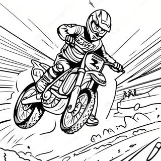 Page A Colorier Action De Course De Moto Tout Terrain Supercross 13370-10506