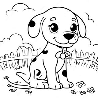 Page A Colorier Chiot Dalmatien Jouant Dans Le Parc 14040-11042