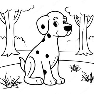 Page A Colorier Chiot Dalmatien Jouant Dans Le Parc 14040-11043