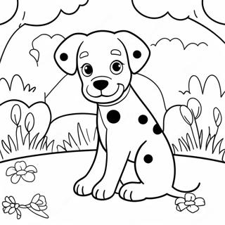 Page A Colorier Chiot Dalmatien Jouant Dans Le Parc 14040-11044