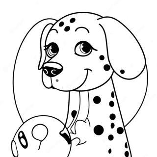 Page A Colorier Dalmatien Tachete Avec Un Ballon 14041-11045