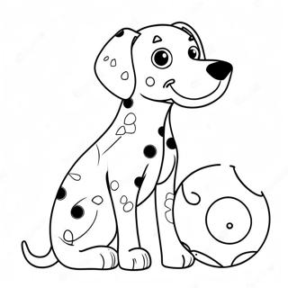 Page A Colorier Dalmatien Tachete Avec Un Ballon 14041-11046