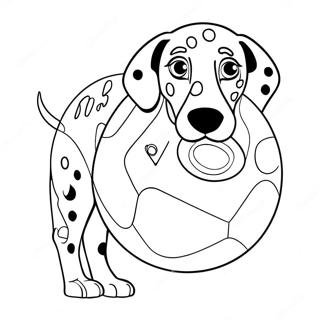 Page A Colorier Dalmatien Tachete Avec Un Ballon 14041-11048