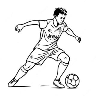 Page A Colorier Neymar Dribblant Le Ballon 1441-1155