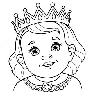 Page A Colorier Bebe Princesse Adorable Avec Une Couronne 15241-12002