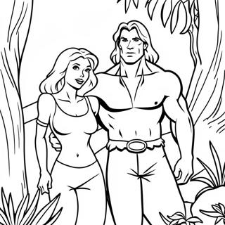 Tarzan Et Jane Dans La Jungle Page A Colorier 15531-12243