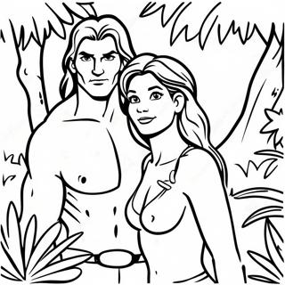 Tarzan Et Jane Dans La Jungle Page A Colorier 15531-12244