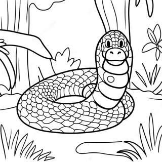 Page A Colorier Anaconda Realiste Dans La Jungle 16261-12809