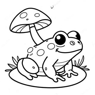 Grenouille Et Champignon Pages À Colorier