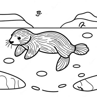 Page A Colorier Dune Loutre De Mer Nageant Dans Locean 19022-15010