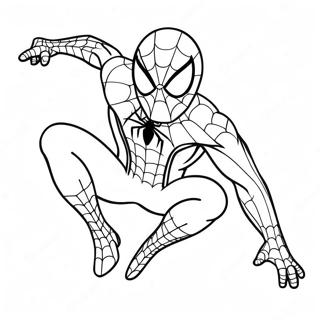 Page A Colorier Spiderman En Train De Tisser Des Toiles 19123-15114