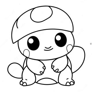 Page A Colorier De Squirtle Mignon Avec Un Chapeau 2111-1714