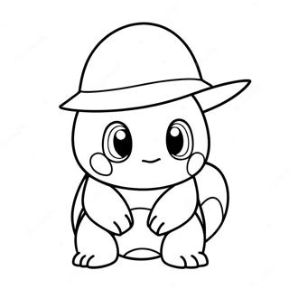 Page A Colorier De Squirtle Mignon Avec Un Chapeau 2111-1716