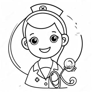 Page A Colorier Dune Infirmiere Mignonne Avec Un Stethoscope 21693-17154