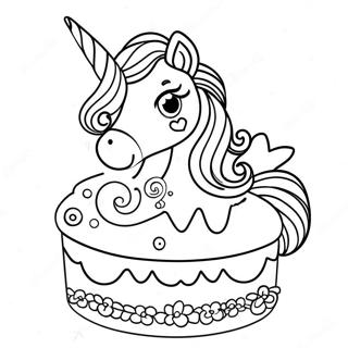 Gâteau Licorne Pages À Colorier