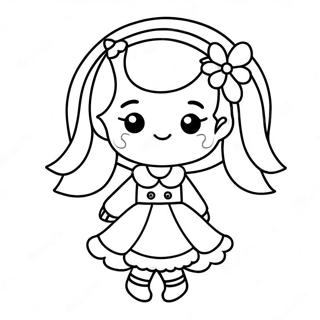 Page A Colorier De Fille Kawaii En Robe Adorable 2281-1827