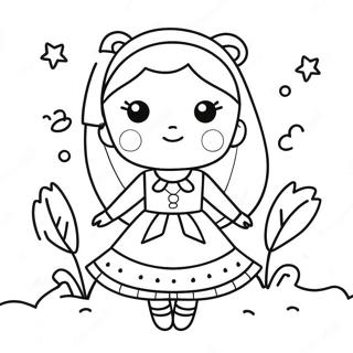 Page A Colorier De Fille Kawaii En Robe Adorable 2281-1828