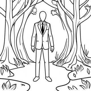 Page A Colorier De Slender Man Dans La Foret Sombre 25663-20276