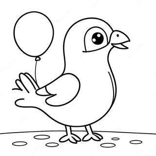 Pigeon Drole Avec Des Ballons Colores Page A Colorier 26445-20890