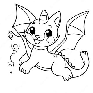 Page A Colorier De Dragon Chat Mignon Volant 26765-21150