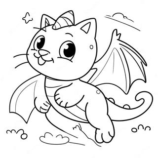 Page A Colorier De Dragon Chat Mignon Volant 26765-21151