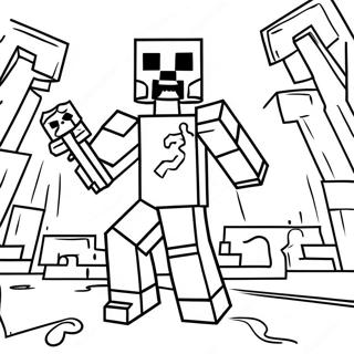 Page A Colorier Zombie Minecraft 27384-21639