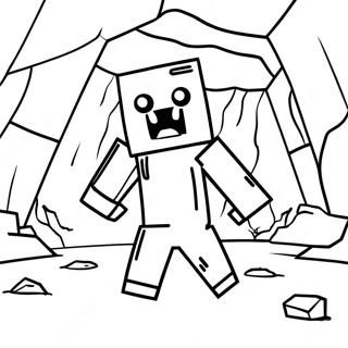 Page A Colorier Zombie Minecraft Effrayant Dans Une Grotte 27385-21644