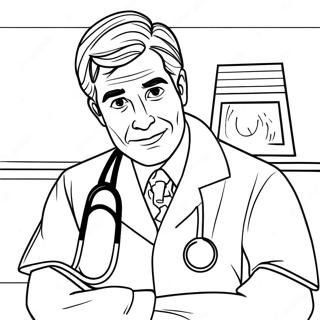 Page A Colorier De Medecin Avec Stethoscope 28525-22521