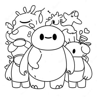 Page A Colorier Baymax Mignon Avec Des Amis 29455-23278