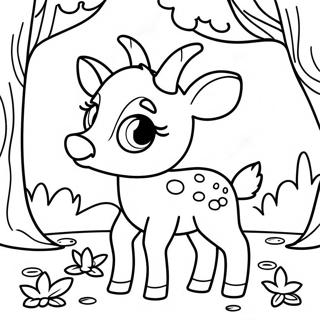 Page A Colorier Mignon Faon Dans La Foret 29555-23362