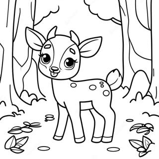 Page A Colorier Mignon Faon Dans La Foret 29555-23363