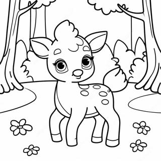 Page A Colorier Mignon Faon Dans La Foret 29555-23364