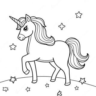 Page A Colorier De Licorne Reveuse Dans Un Ciel Etoile 30875-24415