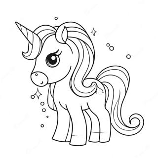 Page A Colorier Une Licorne Mignonne Avec Une Criniere Etincelante 31134-24603