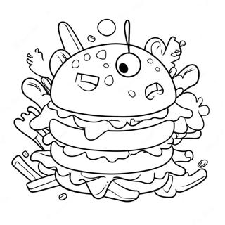 Krabby Patty Pages À Colorier