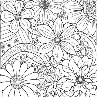 Page A Colorier De Motif Floral Plein 32773-25904