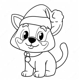 Page A Colorier De Bluey Festive Avec Un Chapeau De Noel 3371-2685