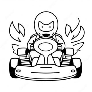 Page A Colorier De Karting Rapide Avec Des Flammes 35884-28377