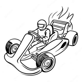 Page A Colorier De Karting Rapide Avec Des Flammes 35884-28378