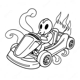 Page A Colorier De Karting Rapide Avec Des Flammes 35884-28380