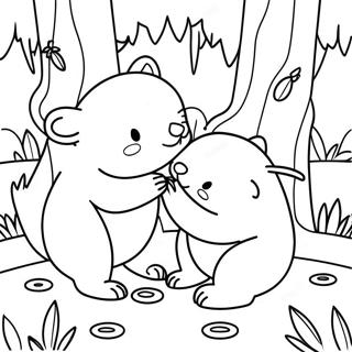 Page A Colorier De Wombats Joueurs Dans La Foret 36154-28594