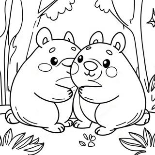 Page A Colorier De Wombats Joueurs Dans La Foret 36154-28595