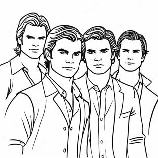 Page A Colorier Du Groupe De Personnages Des Vampire Diaries 36724-58817