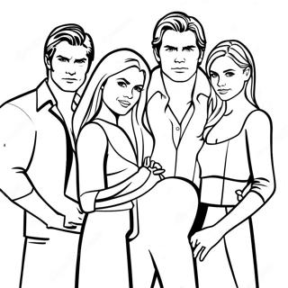 Page A Colorier Du Groupe De Personnages Des Vampire Diaries 36724-58819