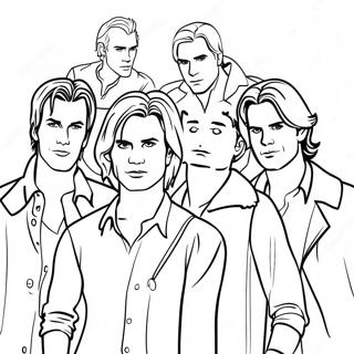 Page A Colorier Du Groupe De Personnages Des Vampire Diaries 36724-58820