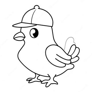 Page A Colorier De Mignon Pigeon Avec Un Chapeau 38634-30542